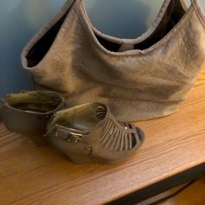 Steve Madden wedge heel with matching hobo bag